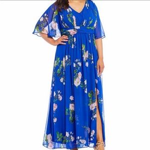 Adrianna Papell blue floral gown